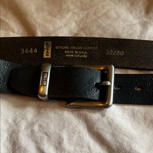 Levi's Black Leather Belt with Silver Buckle